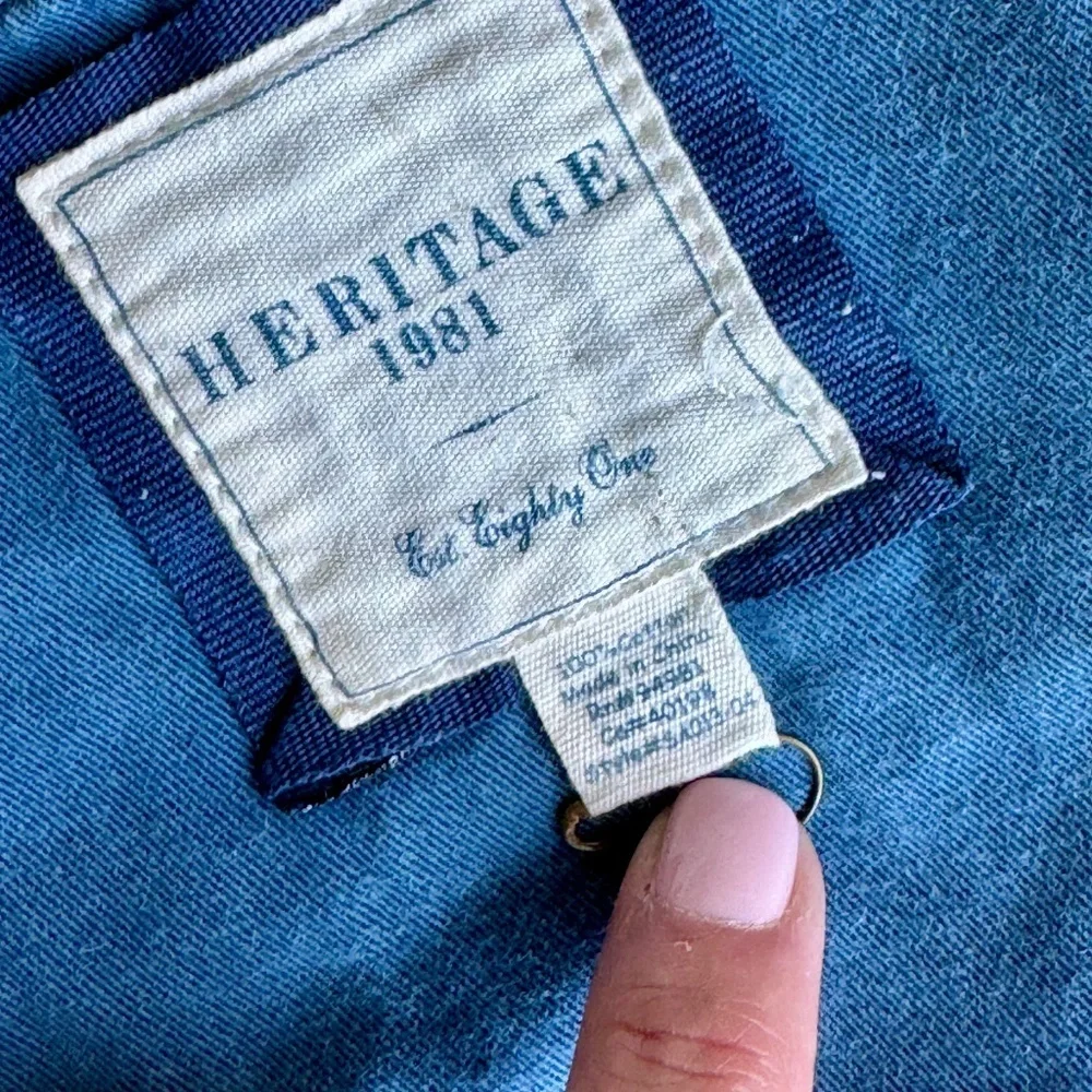 Heritage 1981 Blue Canvas Tote with Bird Patch - Vintage Bag‎